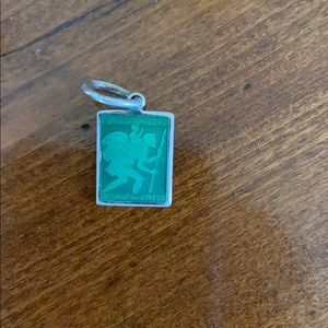 Green rectangular st Christopher medal